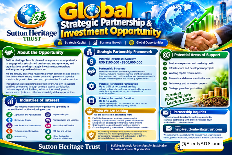 GLOBAL STRATEGIC PARTNERSHIP & INVESTMENT OPPORTUNITY