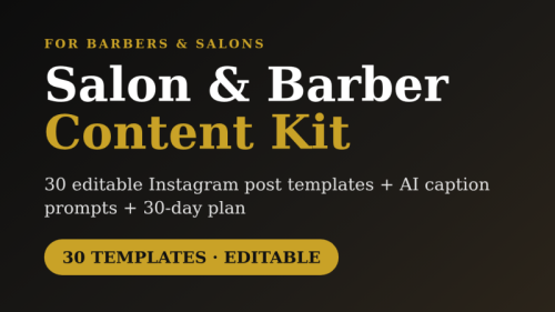 Salon & Barber Content Kit - Social Posts, Captions & A…